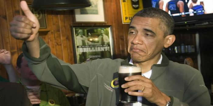 Obama beer sip