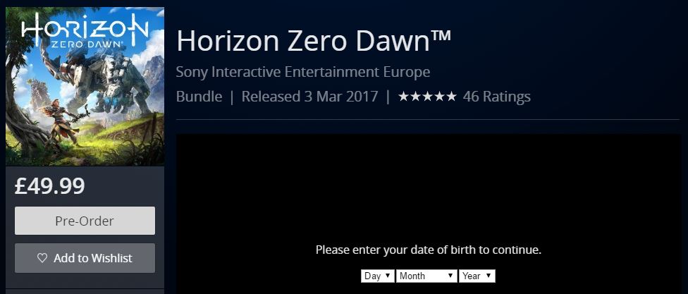 Horizon Zero Dawn release date