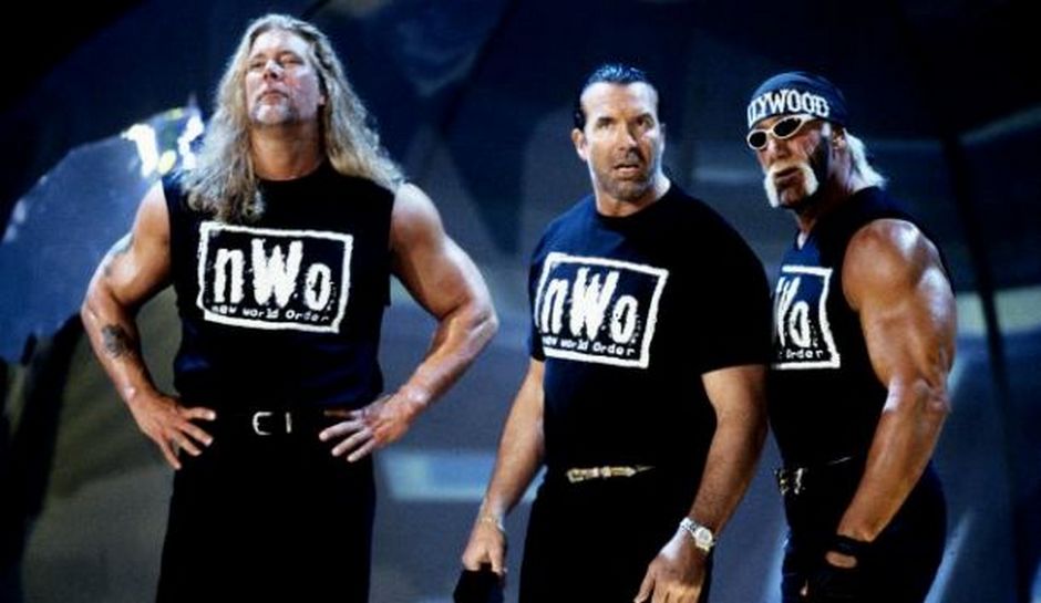 Hulk Hogan, Scott Hall and Kevin Nash as the NWO