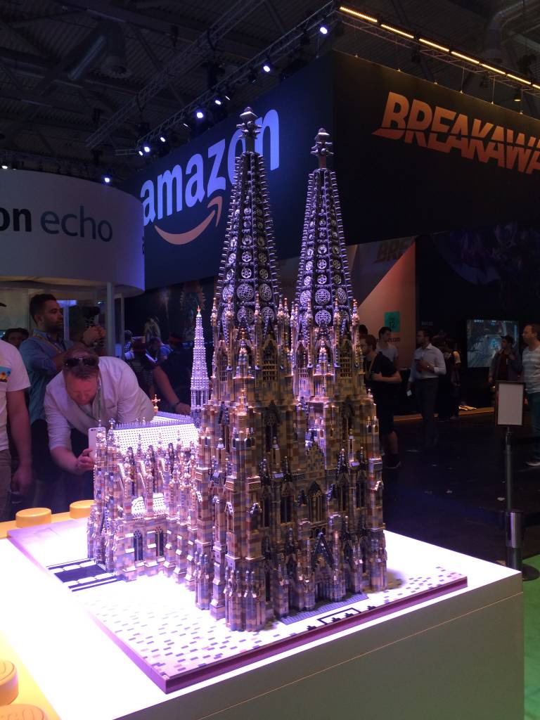 The Lego replica of the Dom/Cathedral next to Lego Worlds. 