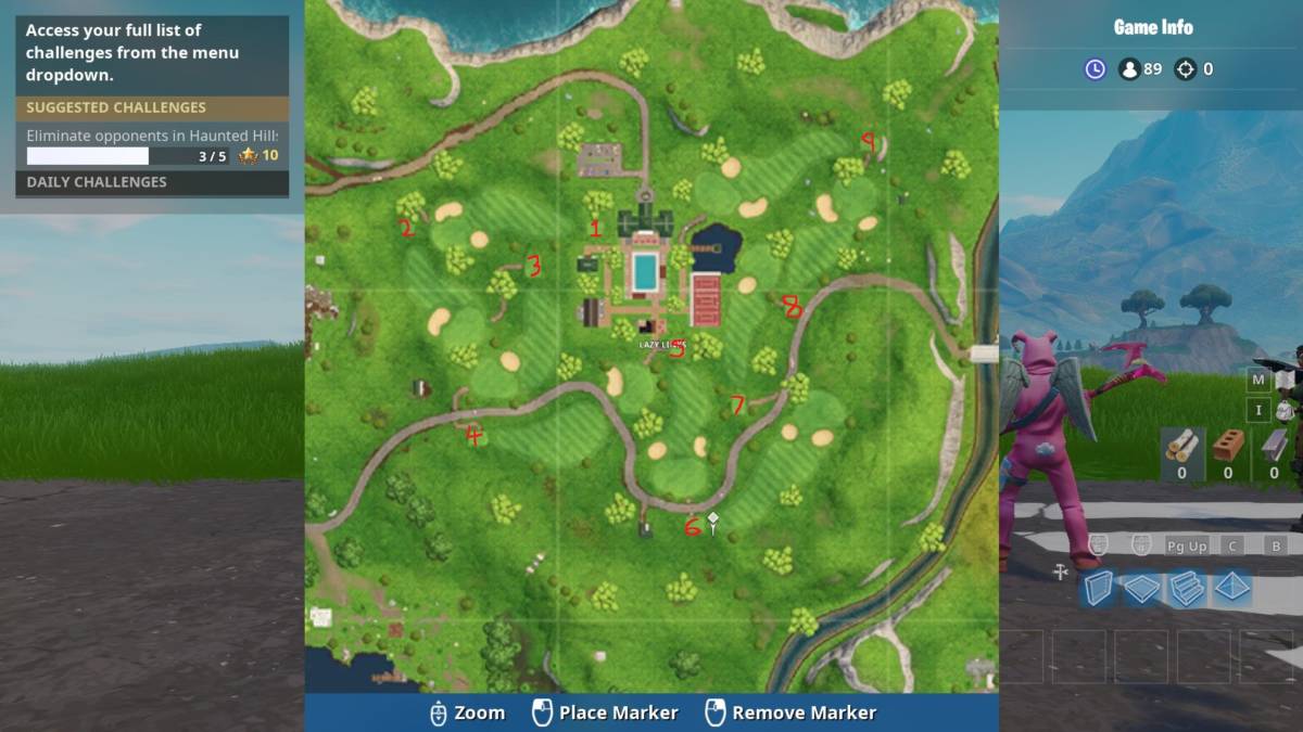 Golf Court Challenge Fortnite Location Fortnite Season 5 Guide Tips For The Lazy Links Golf Challenge Tee Locations