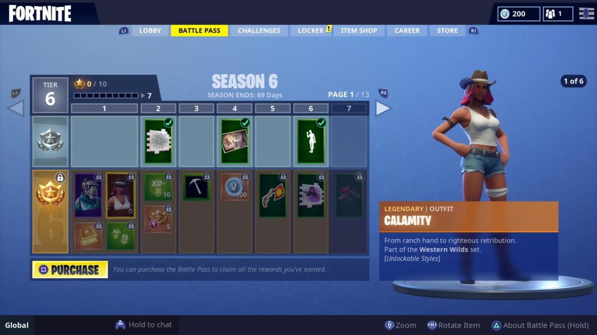 Fortnite Season 6 Battle Pass Skins Calamity Dire Dusk More