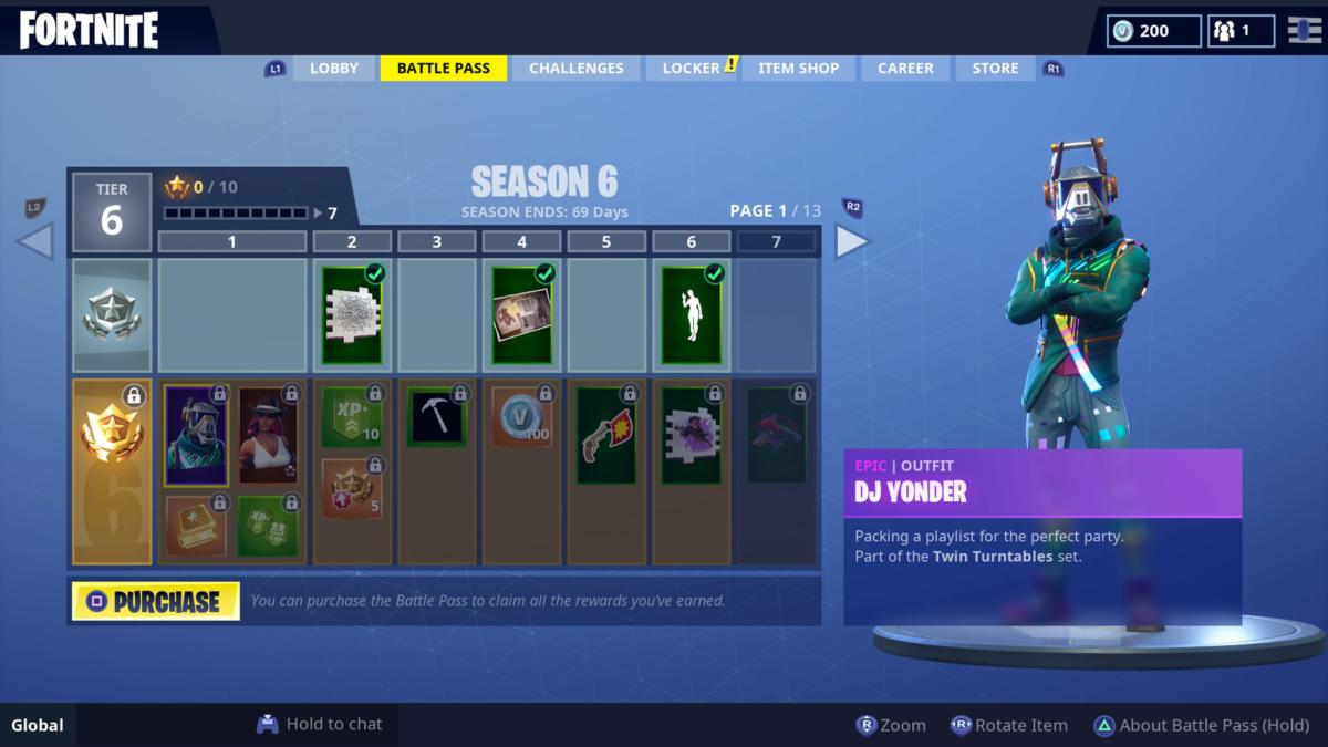 Fortnite Season 6 Battle Pass