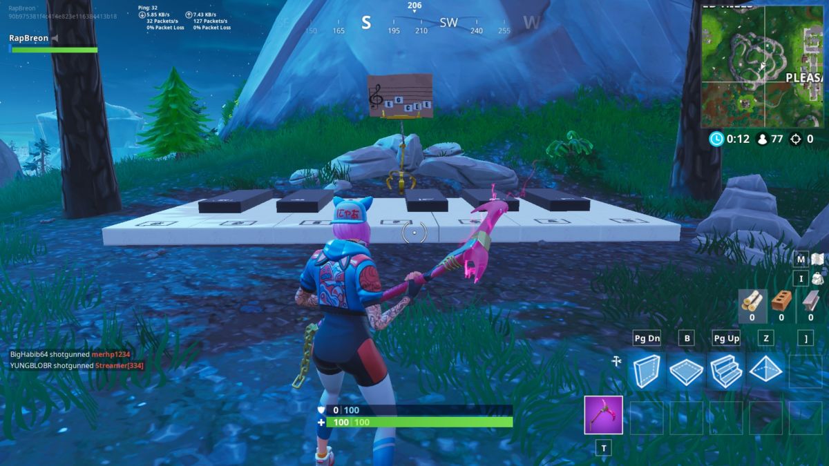 Địa điểm piano Fortnite