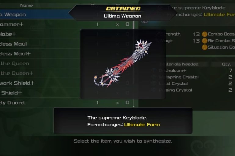 Kingdom Hearts 3 ultima weapon