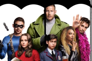 the umbrella academy Ellen Page, Tom Hopper, David Castañeda, Emmy Raver-Lampman, Robert Sheehan, Aidan Gallagher, Mary J. Blige