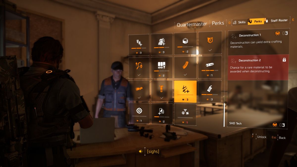 The Division 2 deconstruction perk