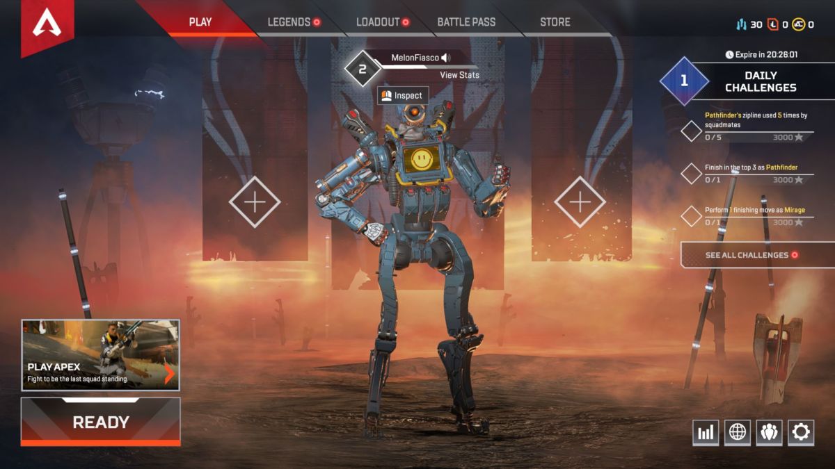 Screenshots of the two games. Upper panel shows Apex Legends