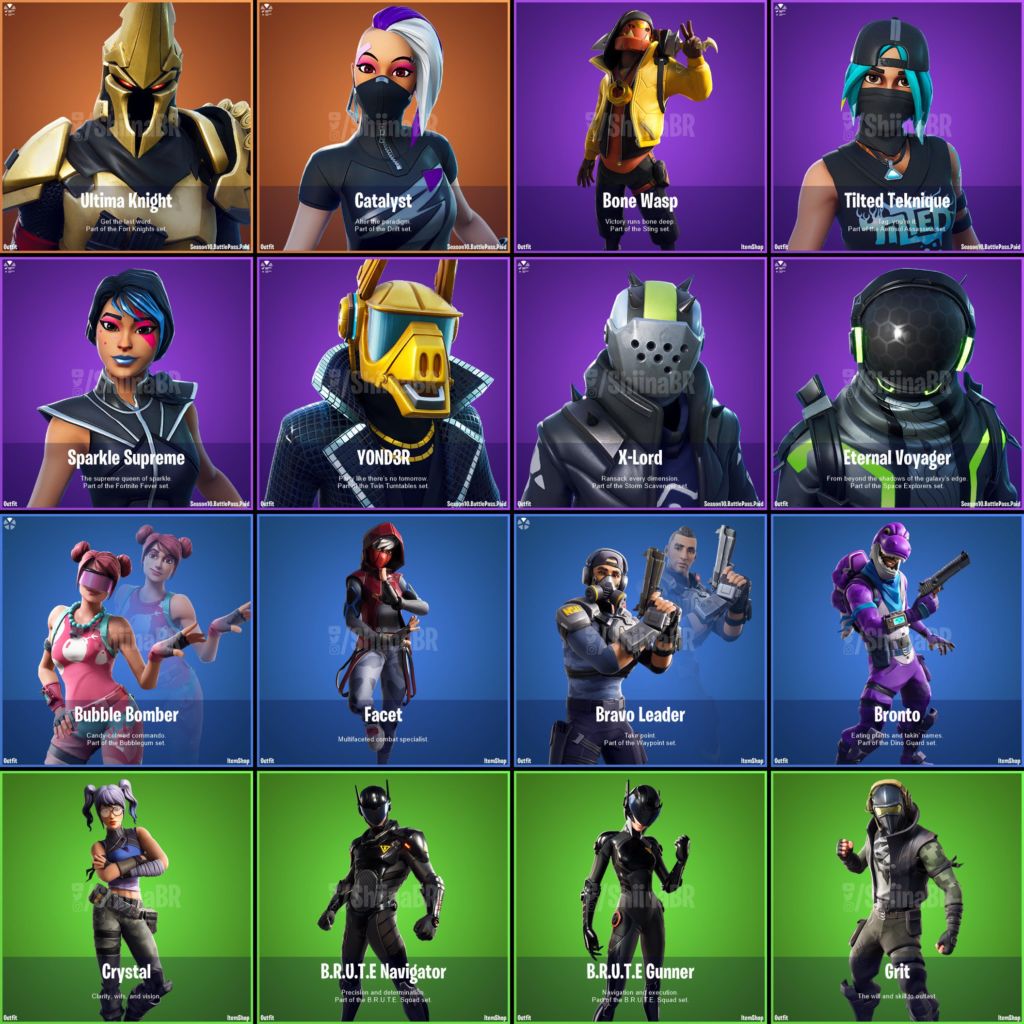 Fortnite V10.0 leaked skins