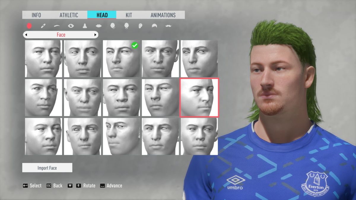 FIFA 20 character creator