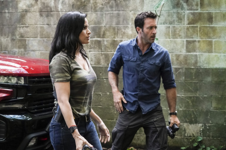 "E uhi ana ka wa i hala i na mea i hala" Five-0 Rob Morro Alex O'Loughlin as Steve McGarrett and Katrina Law as Quinn Liu. Photo: Karen Neal/CBS ©2019 CBS Broadcasting, Inc. All Rights Reserved ("E uhi ana ka wa I hala I na mea I hala" is Hawaiian for "Passing time obscures the past") five-0