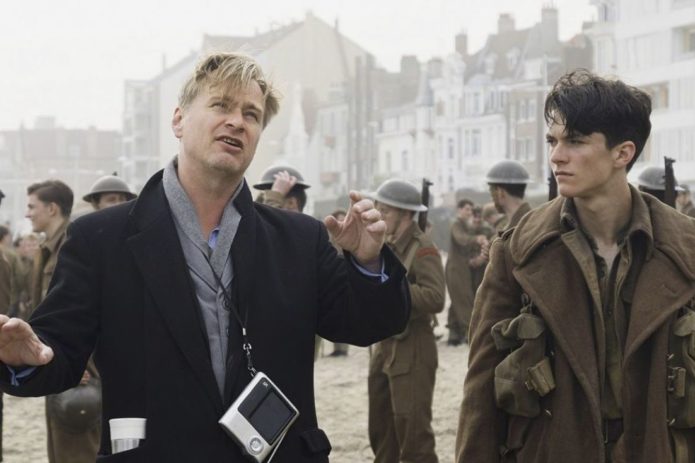Christopher Nolan on the set of Dunkirk