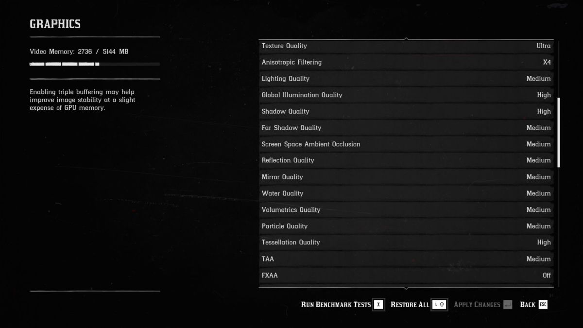 Red Dead Redemption 2 PC settings