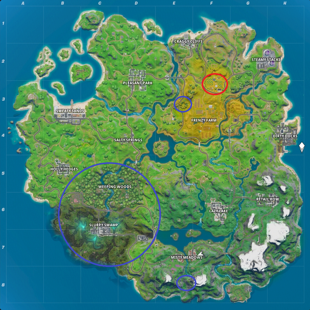 Where Do Apples Spawn In Fortnite Chapter 2 Season 7 Consume Foraged Items Fortnite Chapter 2 Apples Mushrooms Locations