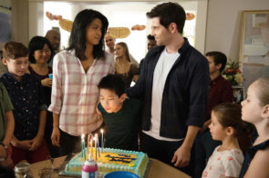 A MILLION LITTLE THINGS - "ten years" - The gang gathers for Theo's 10th birthday, which is also a significant milestone for Eddie. Meanwhile, Delilah, Eddie and Katherine are at an impasse about revealing the truth about Charlie; Rome and Regina try to keep Sophie from getting too close to PJ, and Maggie helps Gary make a difficult decision about his dog, Colin, on a new episode of "A Million Little Things," airing THURSDAY, NOV. 7 (9:01-10:01 p.m. EST), on ABC. (ABC/Jack Rowand) GRACE PARK, TRISTAN BYON, DAVID GIUNTOLI