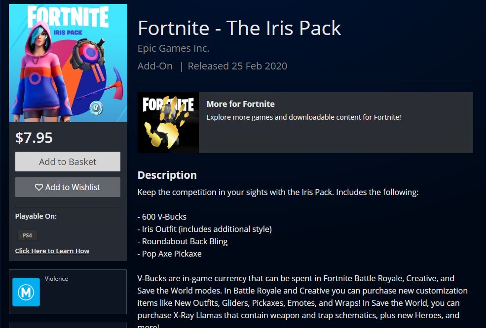 Fortnite - The Iris Pack + 600 V-Bucks (XBOX One/X)