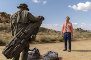 better call saul Jonathan Banks as Mike Ehrmantraut, Bob Odenkirk as Jimmy McGill - Better Call Saul _ Season 5, Episode 8 - Photo Credit: Greg Lewis/AMC/Sony Pictures Television