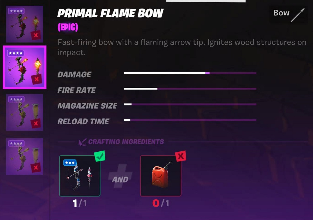 Fire Bow Fortnite Fortnite How To Craft A Primal Flame Bow Cultured Vultures