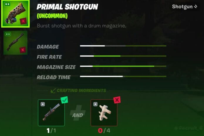 Primal Shotgun Crafting