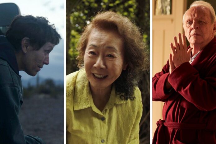 Films featured are Nomadland, Minari and The Father