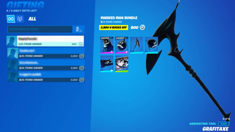 How does gifting work in Fortnite?