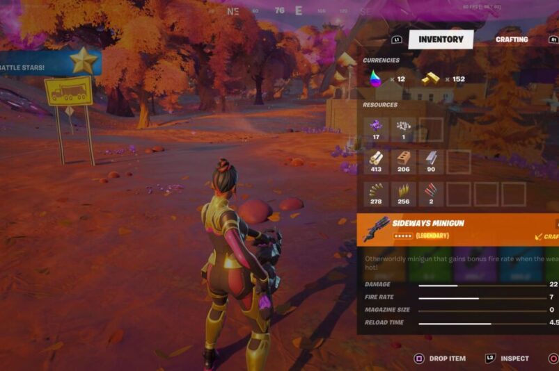 Fortnite S8 Sideways Minigun Legendary