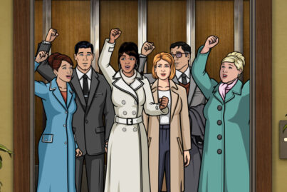 ARCHER -- “Shots”— Season 12, Episode 5 (Airs Wednesday, September 15th) — Pictured: (l-r) Cheryl/Carol Tunt (voice of Judy Greer), Sterling Archer (voice of H. Jon Benjamin), Lana Kane (voice of Aisha Tyler), Sandra (voice of Pamela Adlon), Cyril Figgis (voice of Chris Parnell) and Pam Poovey (voice of Amber Nash). CR:FXX
