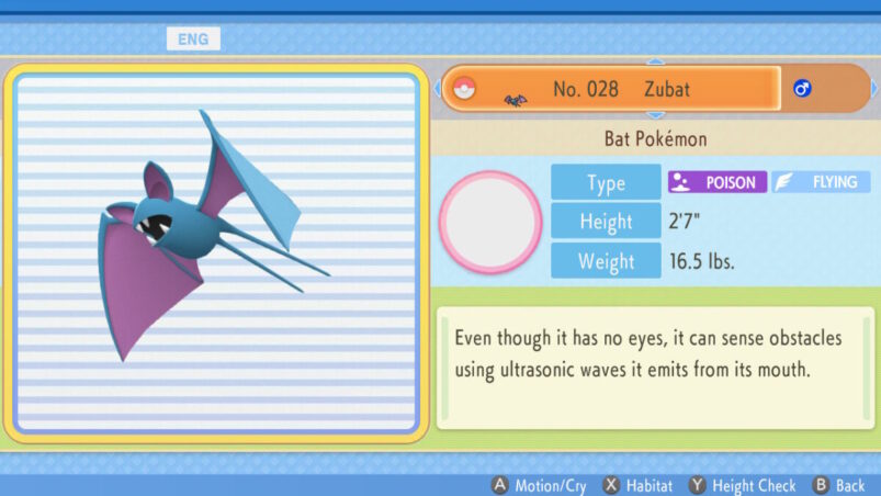 Pokémon Brilliant Diamond and Shining Pearl Zubat evolution