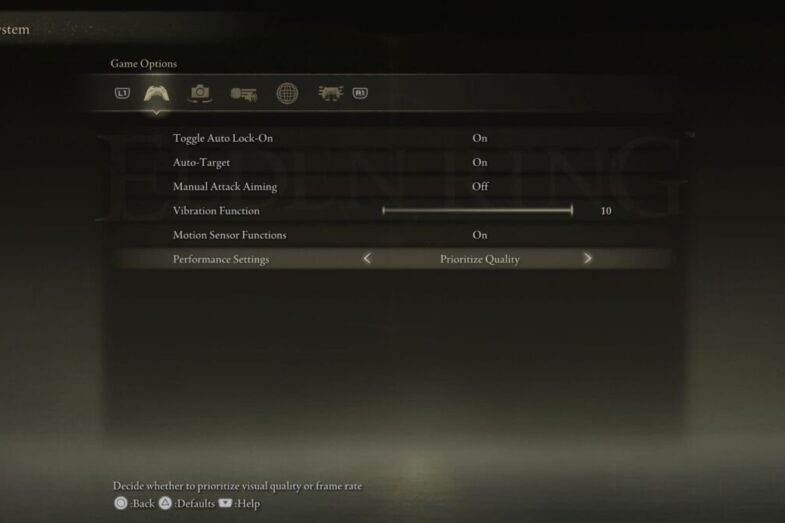Elden Ring Performance Settings