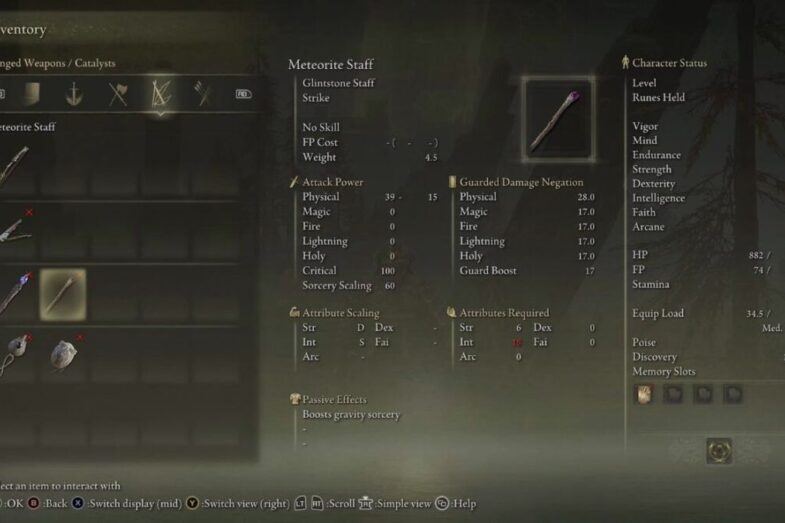 Elden Ring Meteorite Staff