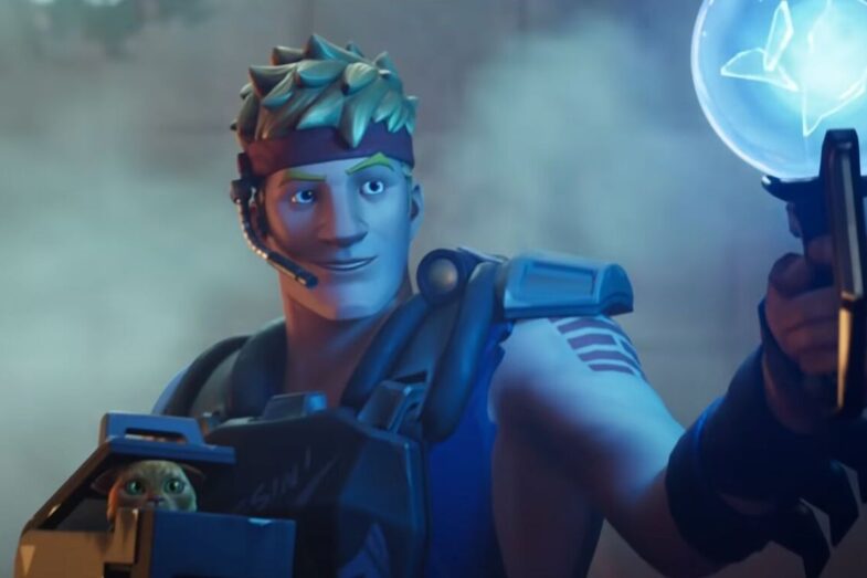 Jonesy holding Jones