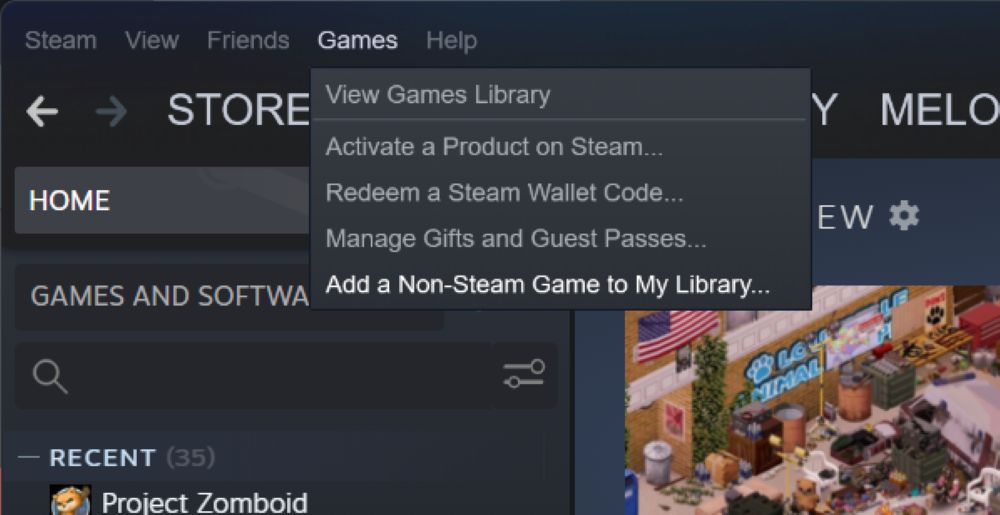 Ajouter un jeu non Steam à la bibliothèque