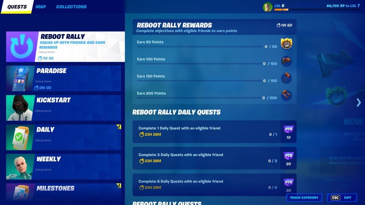 Fortnite Reboot Rally Missions