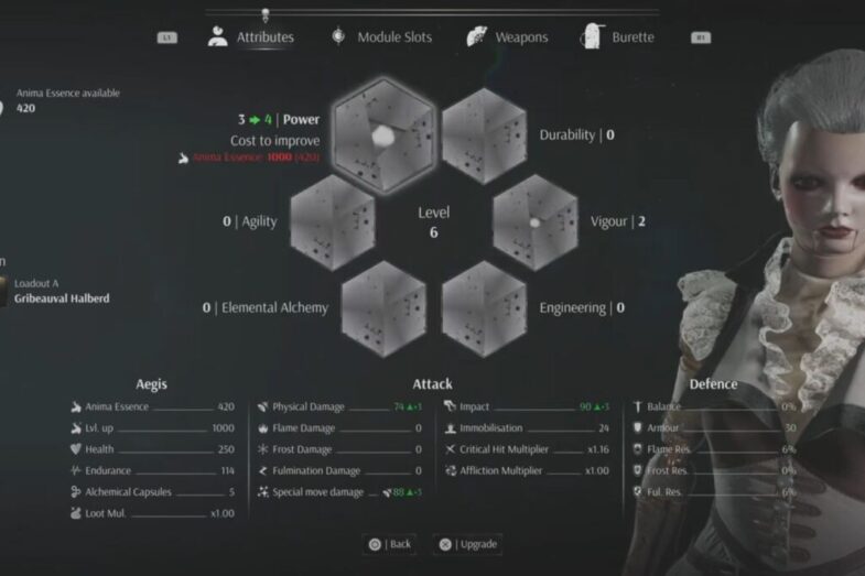 Steelrising power stat