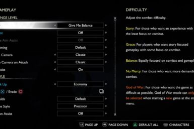 GOW Ragnarok difficulty