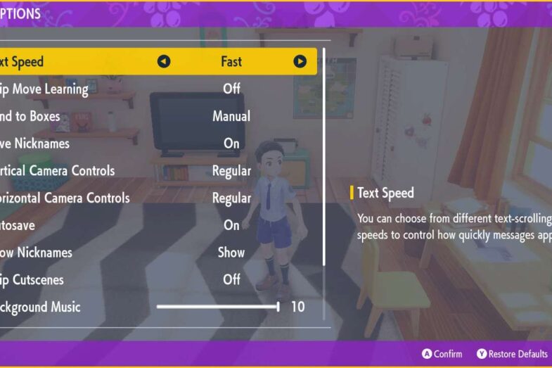Scarlet Violet Text Speed