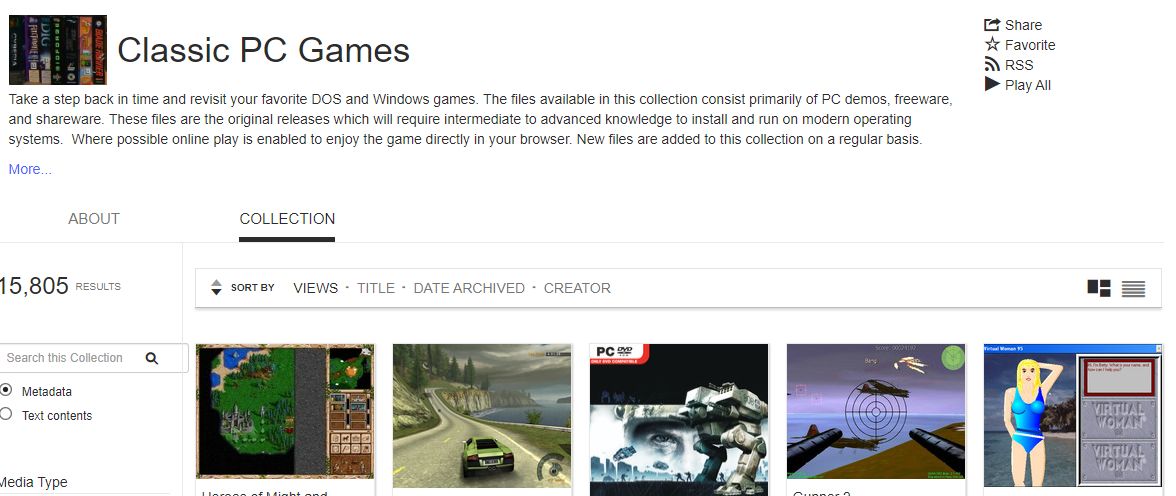 Internet Archive games