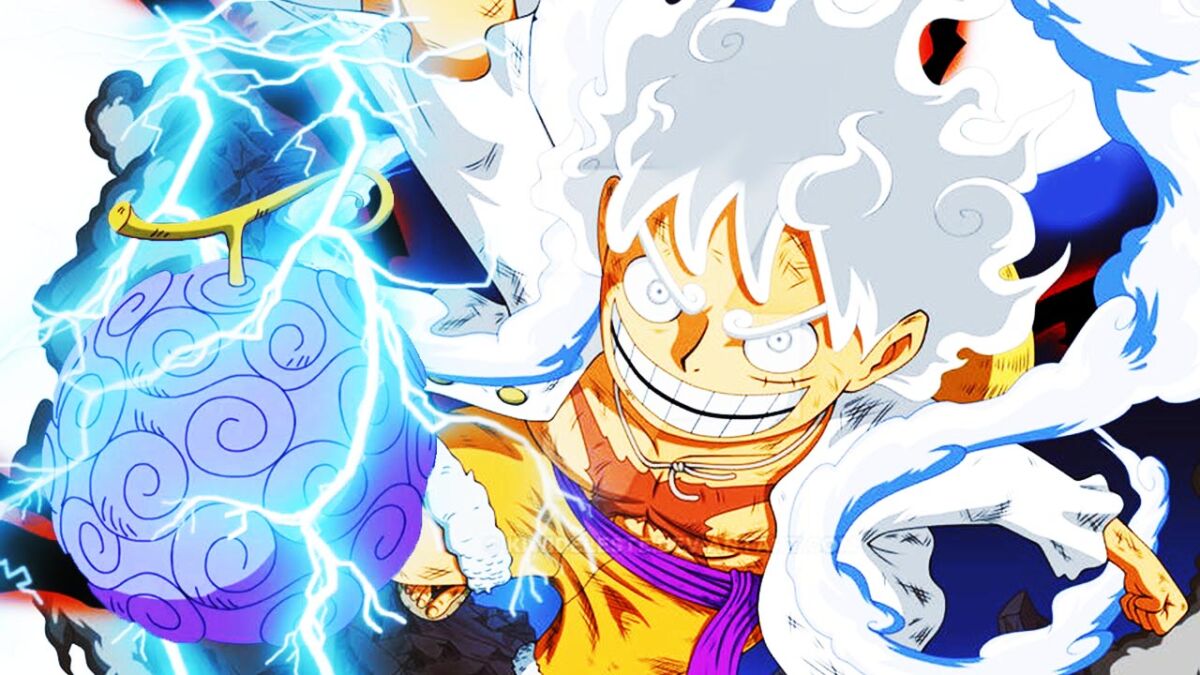 Luffy using gear fourth in one color background